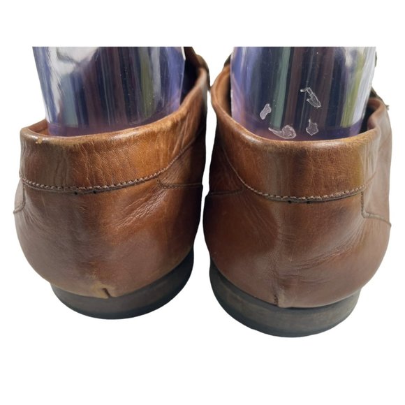 Magli By Bruno Magli Men's Brown Italian Leather Strap Loafers Sz EU 43/US 9-9.5 - Picture 4 of 7